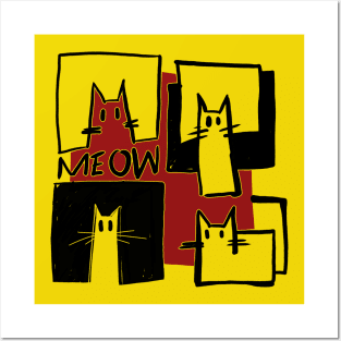 cubic cats Posters and Art